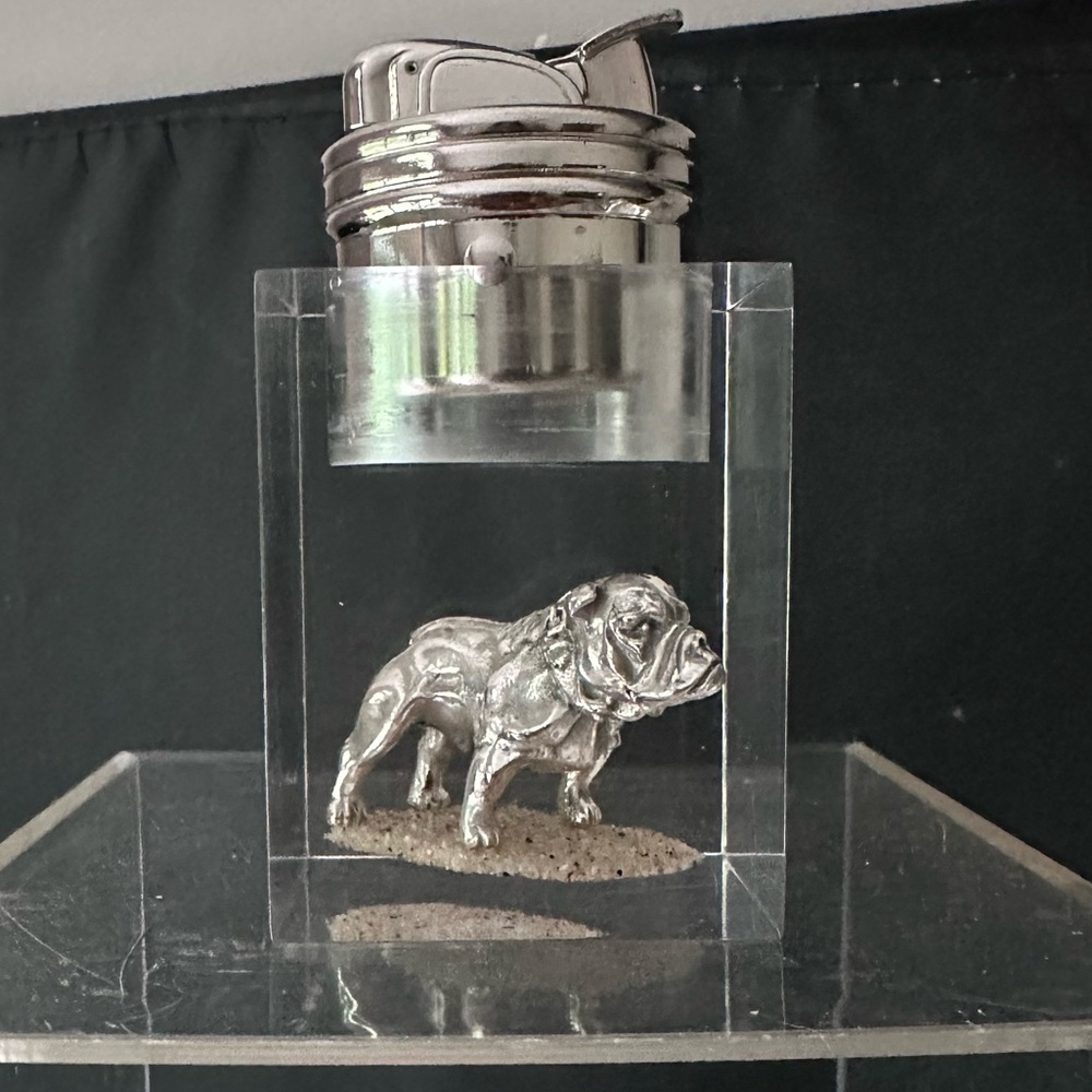 Vintage 1950’s Evans Clearfloat tabletop Art Deco Bulldog Never Used Rare